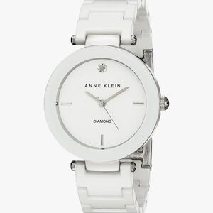 Anne Klein White Diamond Accent Ceramic Watch